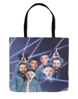 '1980s Lazer Portrait 2 Pet & Humans(Males)' Personalized Tote Bag