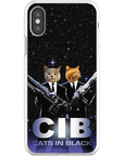 'Cats in Black' Personalized 2 Pet Phone Case