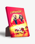 'Paw Watch 1991' Personalized 2 Pet Standing Canvas