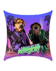 'A Night at the Pawsbury' Personalized 2 Pet Throw Pillow