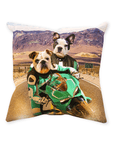'Kawadawgi Riders' Personalized 2 Pet Throw Pillow