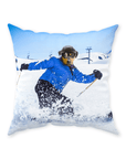 'The Skier' Personalized Pet Throw Pillow