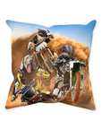 'The Motocross Riders' Personalized 3 Pet Throw Pillow