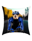 'The Male Cyclist' Personalized Pet Throw Pillow