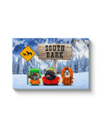 'South Bark' Personalized 3 Pet Canvas