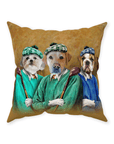 'The Golfers' Personalized 3 Pet Throw Pillow