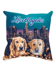 'Doggos of Los Angeles' Personalized 2 Pet Throw Pillow