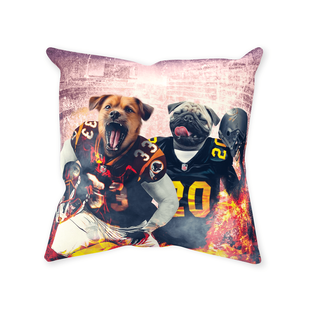 &#39;Washington Doggos&#39; Personalized 2 Pet Throw Pillow