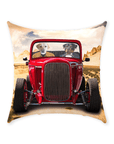 'The Hot Rod' Personalized 2 Pet Throw Pillow
