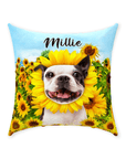 'The Sunflower' Personalized Pet Throw Pillow