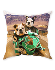 'Kawadawgi Riders' Personalized 2 Pet Throw Pillow