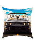 'The Classic Woofstang' Personalized 3 Pet Throw Pillow