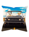 'The Classic Woofstang' Personalized 2 Pet Throw Pillow