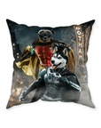'Bat Dog & Robpaw' Personalized 2 Pet Throw Pillow