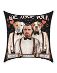 'We Love You' Personalized Pets/Human Throw Pillow