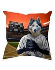 'The Baseball Player' Personalized Pet Throw Pillow