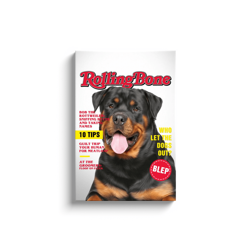 &#39;Rolling Bone&#39; Personalized Pet Canvas