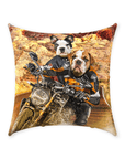 'Dogati Riders' Personalized 2 Pet Throw Pillow