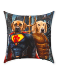 'Superdog & Aquadog' Personalized 2 Pet Throw Pillow