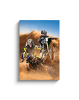 'The Motocross Riders' Personalized 2 Pet Canvas