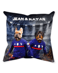 'France Doggos' Personalized 2 Pet Throw Pillow