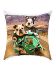 'Kawadawgi Riders' Personalized 2 Pet Throw Pillow