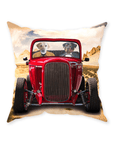 'The Hot Rod' Personalized 2 Pet Throw Pillow