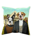 'American Pawthic' Personalized 2 Pet Throw Pillow