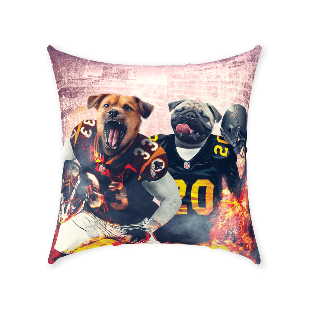 &#39;Washington Doggos&#39; Personalized 2 Pet Throw Pillow