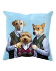 'Step Doggos & Doggette (2 Male 1 Female)' Personalized 3 Pet Throw Pillow