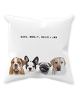 Personalized Modern 4 Pet Throw Pillow