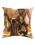'Yodogg & Jedi-Doggo' Personalized 2 Pet Throw Pillow
