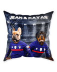 'France Doggos' Personalized 2 Pet Throw Pillow