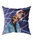 '1980s Lazer Portrait' Personalized Throw Pillow