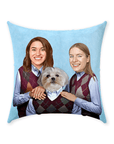 'Step Doggo/Humans (2 Female)' Personalized Throw Pillow