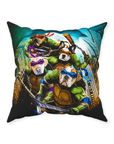 'Teenage Mutant Ninja Doggos' Personalized 4 Pet Throw Pillow