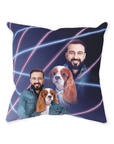 '1980s Lazer Portrait Pet(Female)/Human(Male)' Personalized Throw Pillow