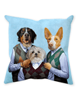 'Step Doggos & Doggette (2 Female 1 Male)' Personalized 3 Pet Throw Pillow