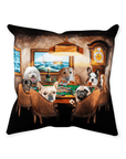 'The Poker Players' Personalized 7 Pet Throw Pillow