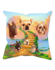 'The Rainbow Bridge 3 Pet' Personalized 3 Pet Throw Pillow
