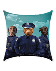 'The Police Officers' Personalized 3 Pet Throw Pillow