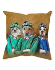 'The Golfers' Personalized 3 Pet Throw Pillow