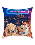 'Doggos of New York' Personalized 2 Pet Throw Pillow