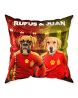 'Spain Doggos Soccer' Personalized 2 Pet Throw Pillow