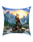'The Retro Wolf' Personalized Pet Throw Pillow