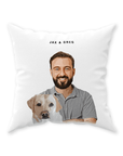 Personalized Modern Pet & Human Throw Pillow