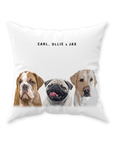 Personalized Modern 3 Pet Throw Pillow