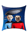 'Doggo-Trek' Personalized 2 Pet Throw Pillow