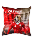 'Denmark Doggos Soccer' Personalized Pet Throw Pillow