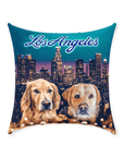 'Doggos of Los Angeles' Personalized 2 Pet Throw Pillow